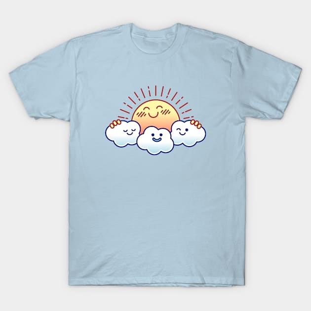 Group Hug (Sun and Clouds) T-Shirt by knitetgantt
